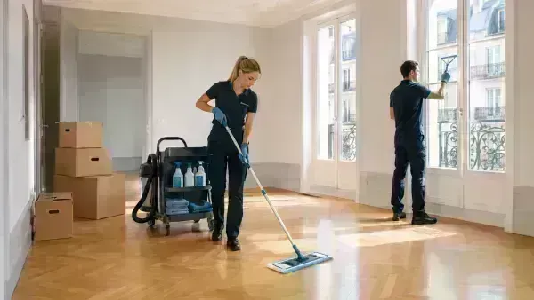 Équipe EPALZEO en intervention pour un nettoyage après déménagement à Paris
