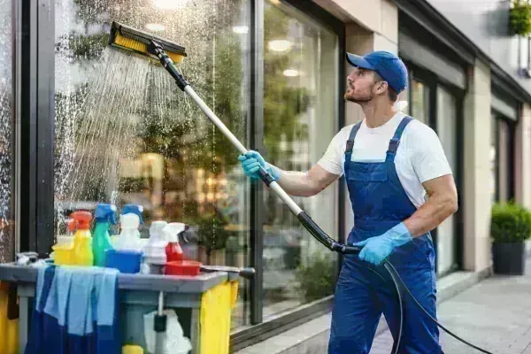 Matériel professionnel pour nettoyage de vitres de bureaux
