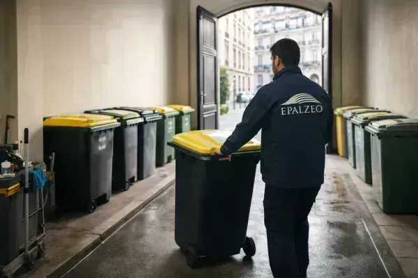 Sortie de conteneurs poubelles dans une copropriété à Paris