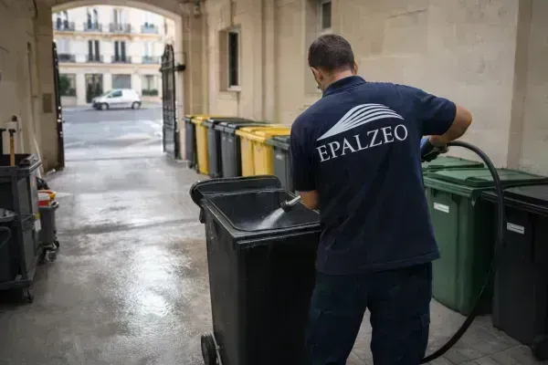 Local poubelles propre et désinfecté