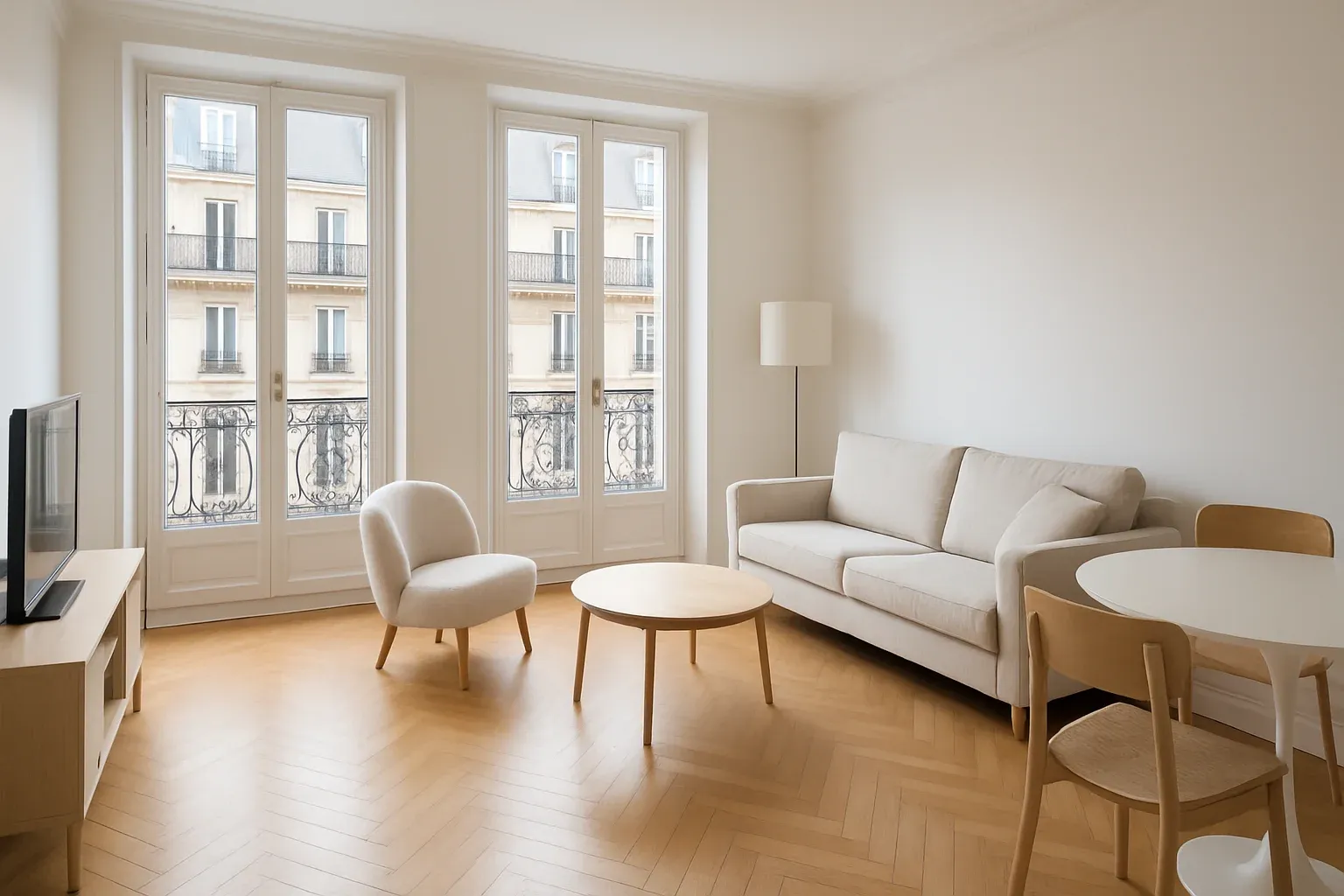 Appartement parisien propre et lumineux prêt à être loué après un nettoyage professionnel